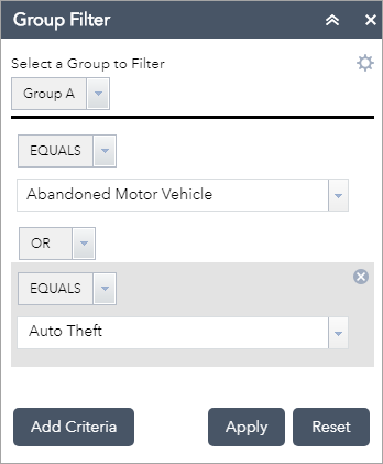 Add more filter criteria.